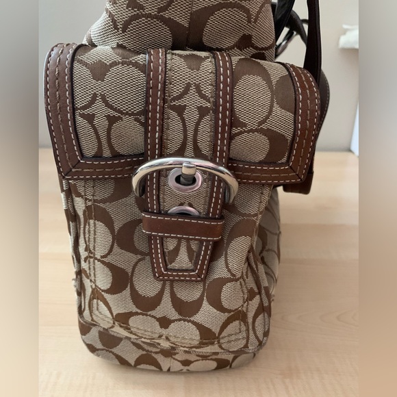 Coach Brown Signature Vintage Tote Bag With Side Pockets - Picture 3 of 12